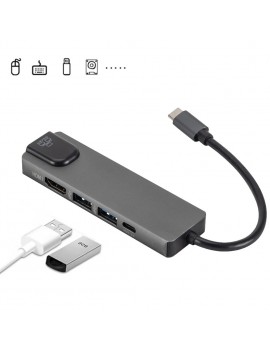 hot-5 in 1 USB Type C Hub Hdmi 4K USB C Hub to Gigabit Ethernet Rj45 Lan Adapter for Mac book Pro Thunderbolt 3 USB-C Charger