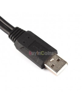 USB 2.0 A Male to 2 Double Dual USB Female Splitter Cable HUB Charger SYNC