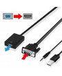 VGA Male To HDMI Output 1080P HD+ Audio TV AV HDTV Video Cable Converter Adapter