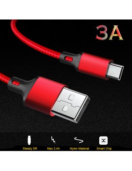 Type-C Cable For Android Mobile Phone Fast Charging Max 3A Microusb Data Nylon Braided Cable Wire