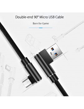 Micro USB Data Snyc FAST Charger Charging Cable 90 Degree For Android Samsung S7