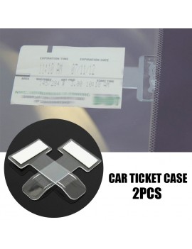 2pcs Car Invoice Ticket Folder Vehicle Parking Ticket Permit Holder Clip Sticker Auto Windscreen Window  Holder