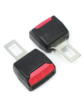 2pcs Car seat Belt Clip Universal Alarm Extension Cancellers Blug Buckle DEDC Black
