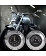 7/8" Motorcycle Handlebar Mount Clock Dial Watch and Temp Thermometer