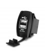 3.1A Dual USB Car Cigarette Lighter Socket Splitter Charger Power Adapter 12-24V LED Light Rocker Switch Panel