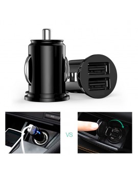 Car Truck Auto Dual 2 Port USB Mini Charger Adapter  Phone Black 12V Power