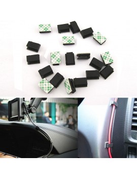 20Pcs Car Wires Fixed Clips Data Cord Tie Cable Mount Self-adhesive