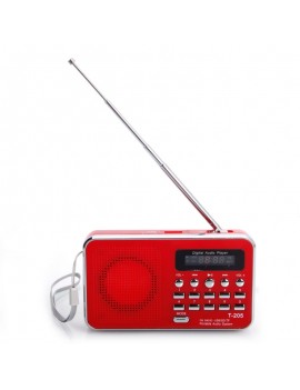 Mini LCD Digital FM Radio Speaker USB TF Card MP3 Music Player Red