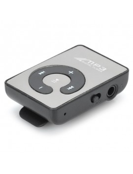 Portable Rechargeable MP3 Player w/ Clip / TF / Earphones Black & Silver