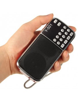 Mini Portable LCD Digital FM Radio Speaker USB MP3 Music Player Blue